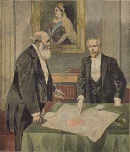 Anglo-French Convention signed in London by Paul Cambon and Lord Salisbury, from Le Petit Journal