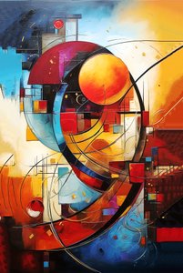 Abstract Geometric Oil Painting