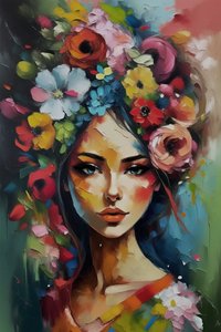 Beautiful Girl Surrounded by Flowers