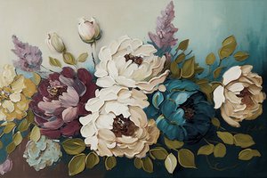 Floral Bouquet of Peonies by F. Abderrahim