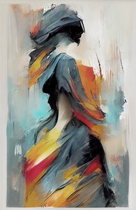Girl Dancing, Abstract Expressionist Oil Painting