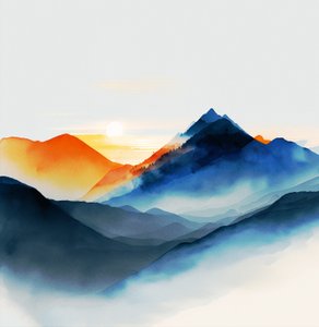 Shades of Serene Blue Mountains by F. Abderrahim