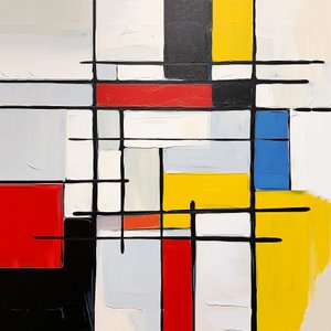 Abstract Piet Mondrian Painting Style