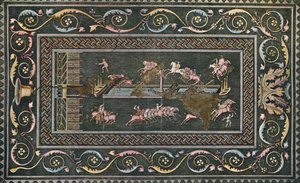 A Roman Mosaic at Lyons, Representing the Circus Games by F. Artaud
