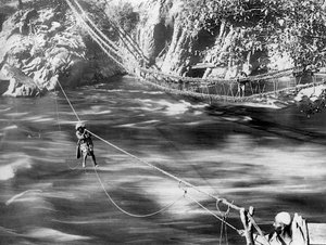 Rope Bridge, Jhelum Valley, Kashmir, India, c1900