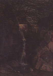 Waterfall in a Woodland Landscape by F. Famin