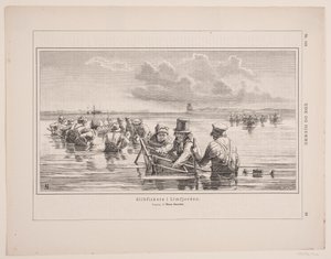 Eel Fishers in Limfjord by F. Hendriksen