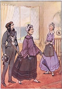 They walked haughtily out of the cottage, illustration from David Copperfield, 1914 by F. M. B. Blaikie