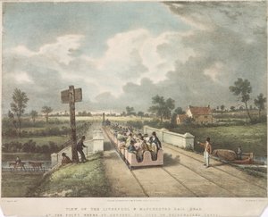 View of the Liverpool & Manchester Rail Road at the Point Where it Crosses the Duke of Bridgewaters Canal