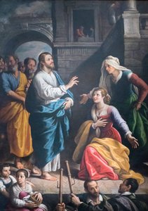 Christ Hosted in the House of Martha and Mary by Fabrizio Santafede