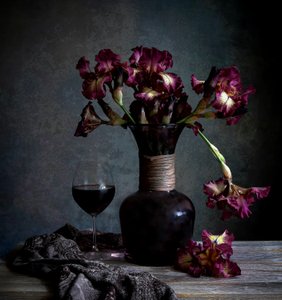 Dark Irises and Wine
