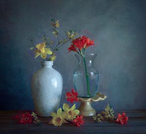 Vases with Spring Blooms