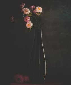 Moody Flowers Still Life by Farid Kazamil
