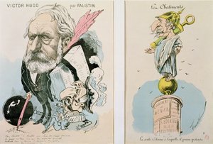 Caricatures of Victor Hugo and Napoleon III, 1870