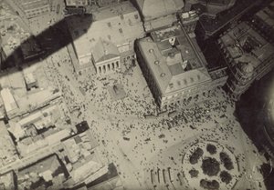 Cityscape with Blimp Shadow by Fedele Azari