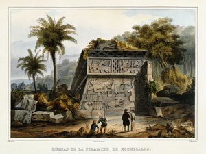 Ruins of the Pyramid of Xochicalco by Federico Mialhe