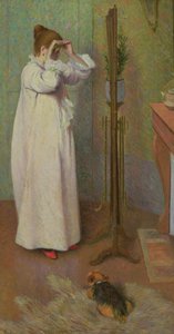 Young Girl Arranging a Lock of Hair by Federigo Zandomeneghi