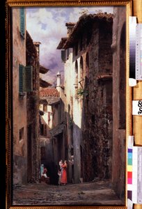Street Scene in Bellagio, Italy by Fedor Andreevich Bronnikov