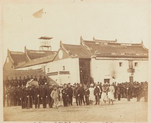 2nd Belooch Regiment of Native Infantry, Bombay, outside the Ning Po Joss-House, China, 1860 by Felice Beato