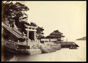 Entrance of the Temple of Kami-Hamayou at Shimonoseki by Felice Beato