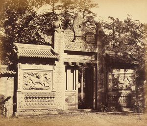 Exterior of the Tomb Depot, near Pekin, October 1860 by Felice Beato