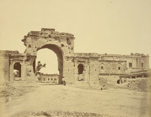 Gateway Leading into The Residency, Commonly the Bailee Guard Gate, Held by Lieutenant-Colonel R.H.M. Aitken, of the 13th Bengal Native by Felice Beato