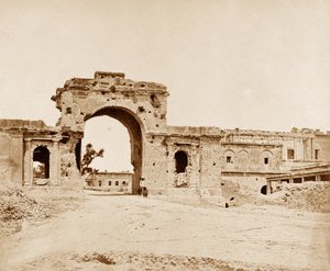Gateway leading into the Residency, held by Captain Atkinson of the 13th Native Infantry by Felice Beato