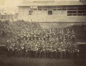 Group Portrait of the Royal Marine Battalion by Felice Beato
