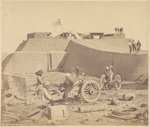 Headquarter Staff, Pehtang Fort by Felice Beato