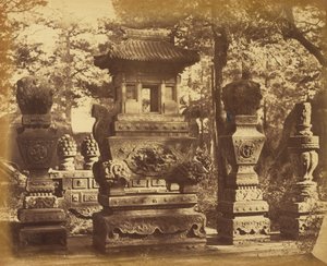 Interior of the Tomb at the Depot near Pekin, October 1860 by Felice Beato