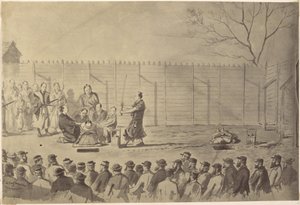 Photographic Copy of a Drawing of a Japanese Man About to Be Beheaded by Charles Wirgman
