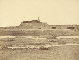 Rear of the North Fort After Its Capture, Showing the Retreat of the Chinese Army by Felice Beato