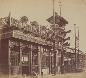 Shops and Street, Chinese City of Peking, October 1860 by Felice Beato