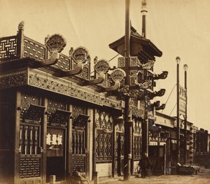 Shops and Street, Chinese City of Pekin, October 1860 by Felice Beato