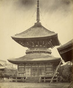 Single-storied Pagoda, Hachiman Shrine, Kamakura by Felice Beato