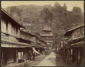 Temple Street, Native Town, Nagasaki by Felice Beato