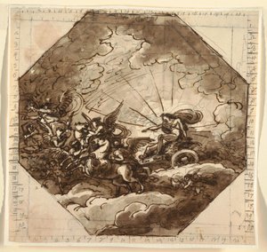 Apollo in His Chariot with Aurora, Sala Ottogonale, Palazzo Milzetti, Faenza by Felice Giani