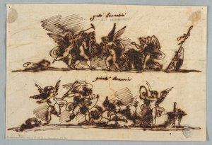 Design for Two Friezes with Putti by Felice Giani