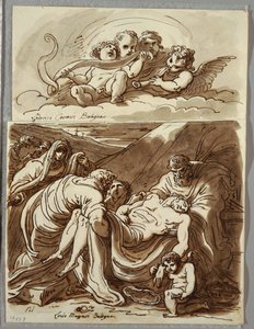 Four Putti Making Music, Study after Lodovico Carracci; Christ, Study after Massari