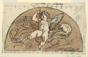 Libra, Lunette for Ceiling, Sala Ottagonale, Palazzo Milzetti, Faenza by Felice Giani