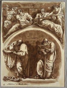 Lunette with Saints Peter and Paul, Matthew and the Prophet Isaiah, Study after Sebastiano del Piombo