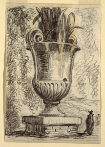 Monumental Vase in a Park by Felice Giani