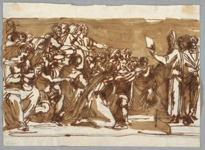 Moses Shows the Tables of Law to the Israelites, after Perino del Vaga by Felice Giani