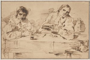 Self-Portrait Writing with a Companion by Felice Giani
