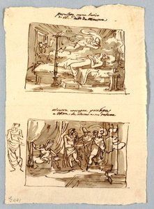 Sketchbook Page with Classical Scenes by Felice Giani