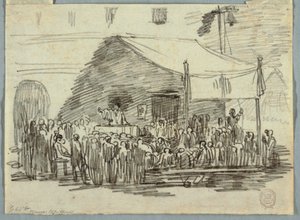 Speaker in 16th Century Attire Addressing a Crowd by Felice Giani