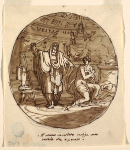 The High Priest Punishes a Vestal Virgin, Sala di Numa Pompilius, Palazzo Milzetti, Faenza by Felice Giani