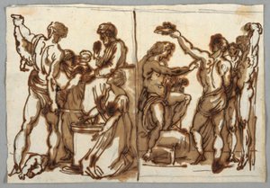 The Judgement of Solomon; The Flaying of Marsyas by Felice Giani