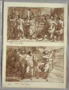 The Pride of Romulus: The Mocking of the Old Captain of the Veii; Two Studies (after Carracci)