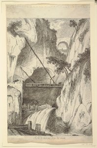 The Ravine of Bellano, near Lake Como by Felice Giani